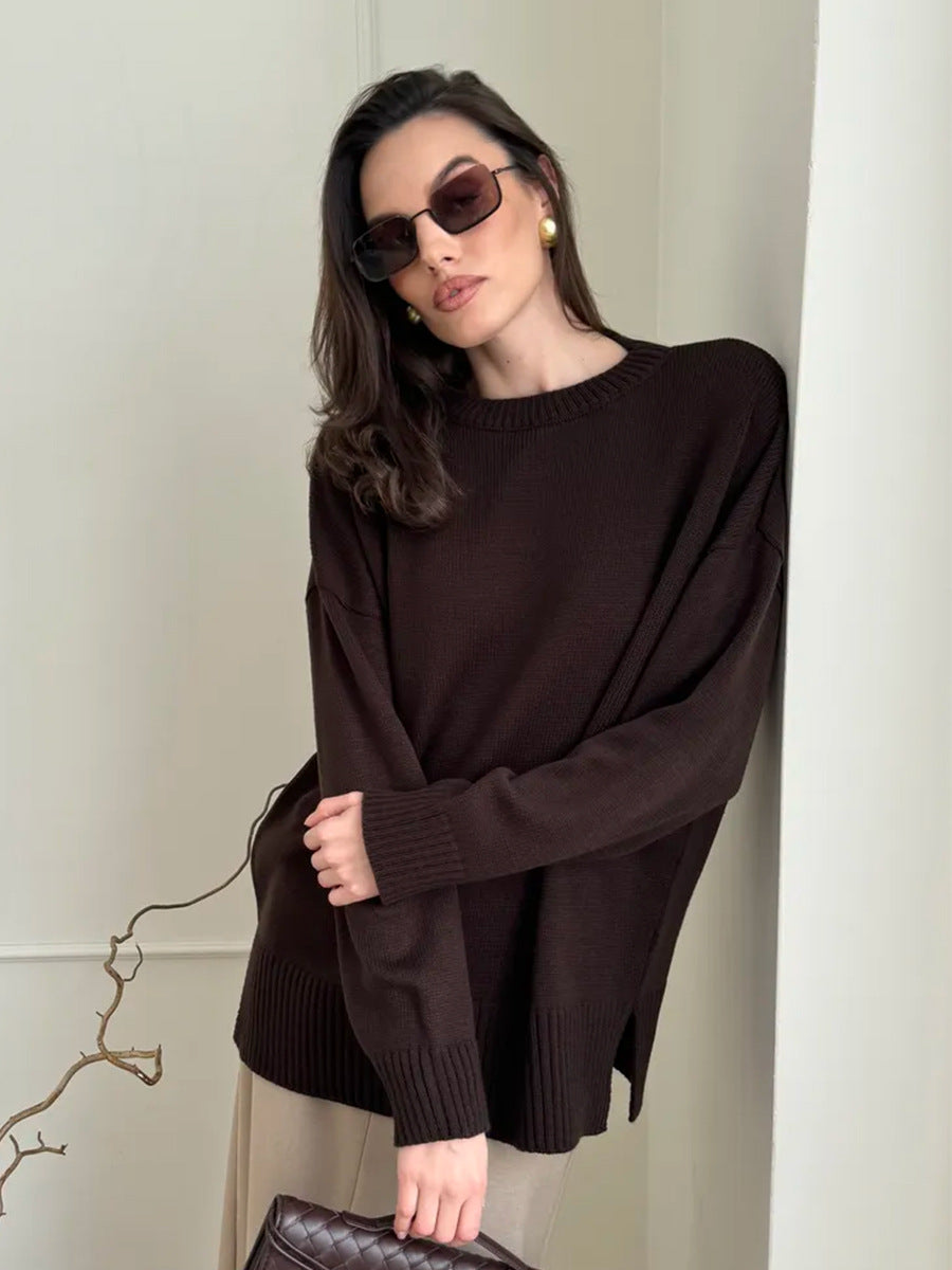 Women's Casual Split Hem Sweater