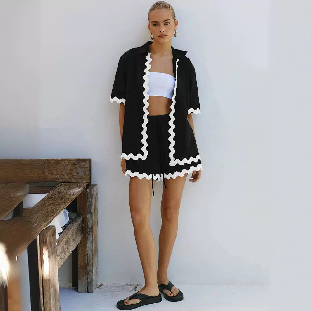 Casual Fashion Summer Two Pieces Short Suits