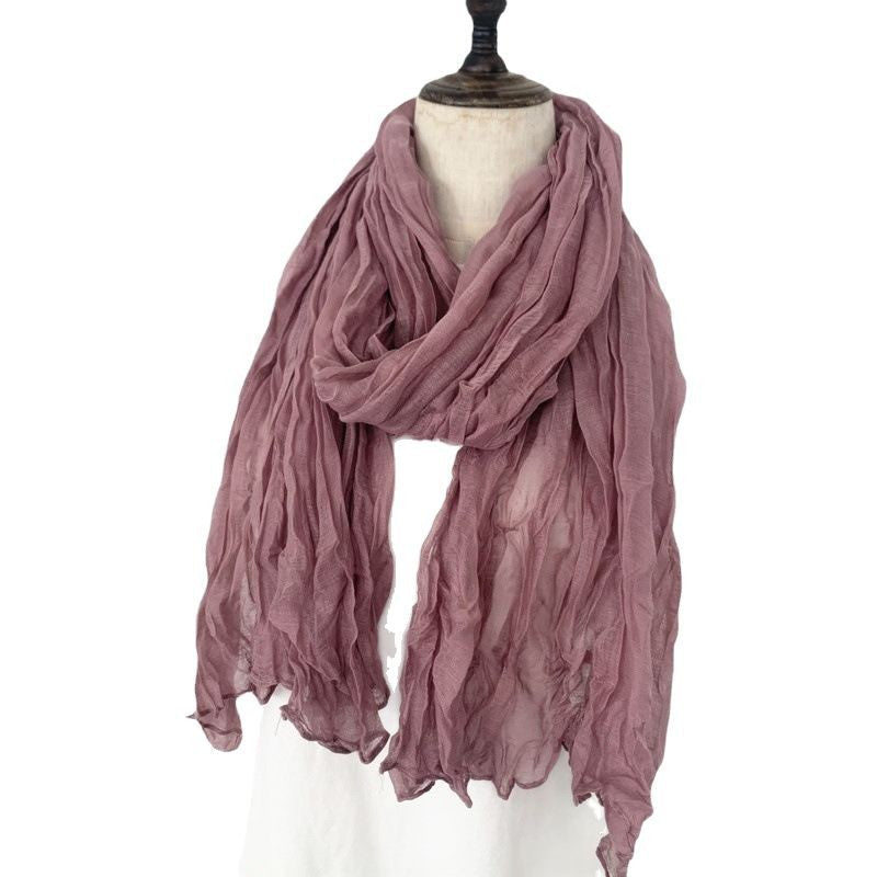 New Mini-Twist Candy-Colored Crinkle Scarf  2pcs/Set
