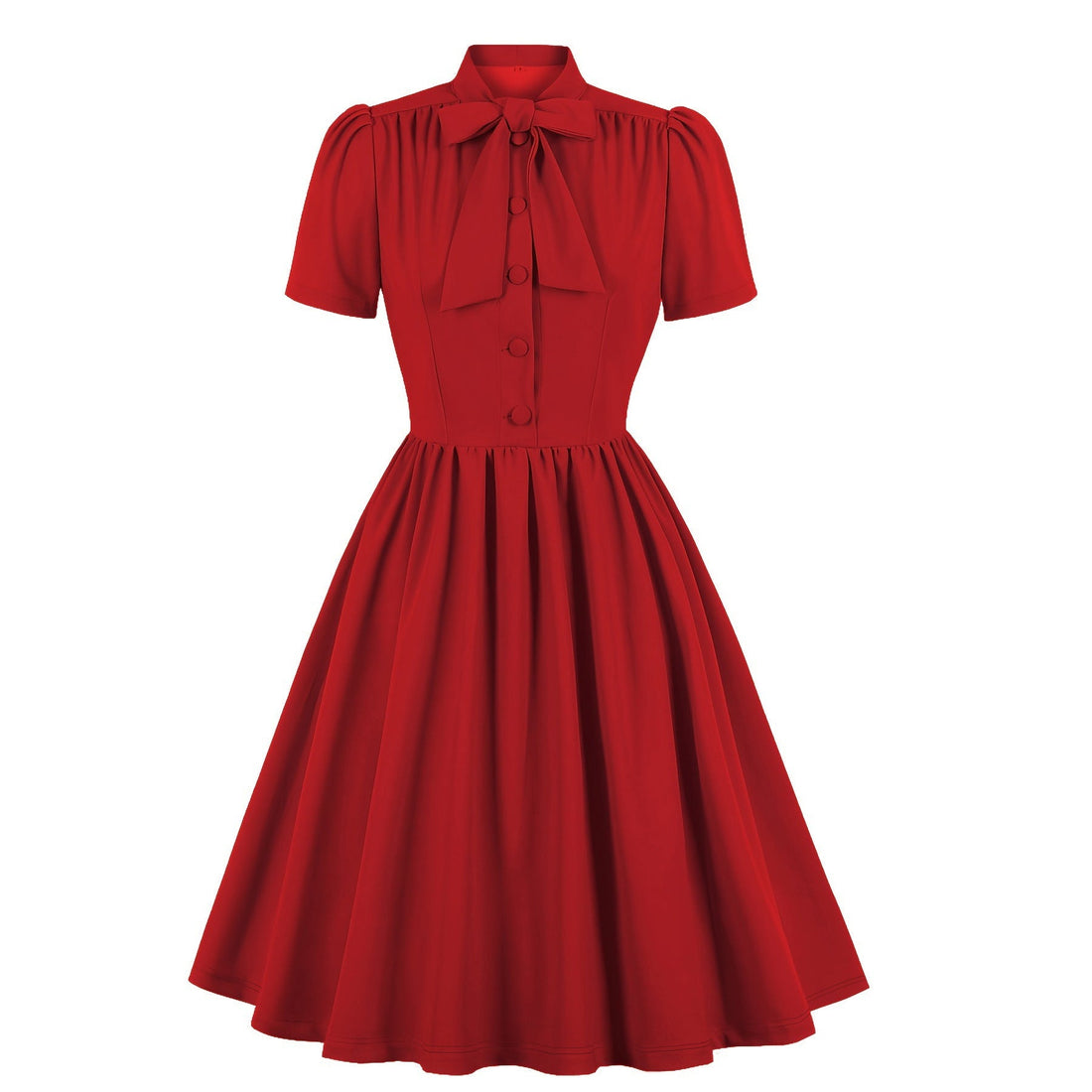 Classy Vintage A Line Women Dresses with Neck Bow-Dresses-Free Shipping at meselling99