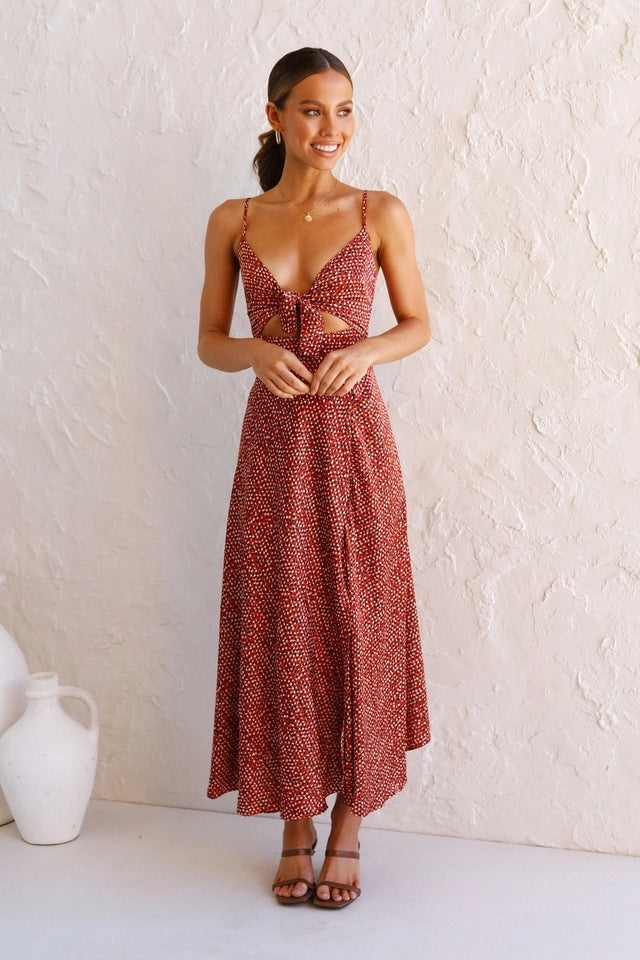 Sweety Summer Floral Print Sleeves Long Dresses-Dresses-Free Shipping at meselling99