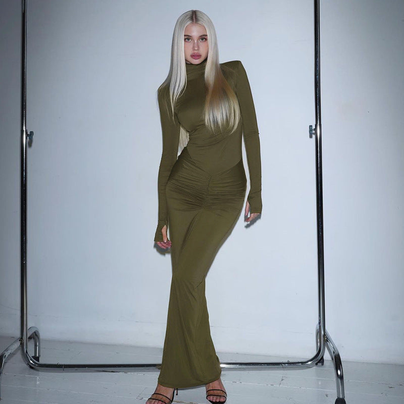 Sexy Stand High Neck Long Sleeves Sheath Dresses