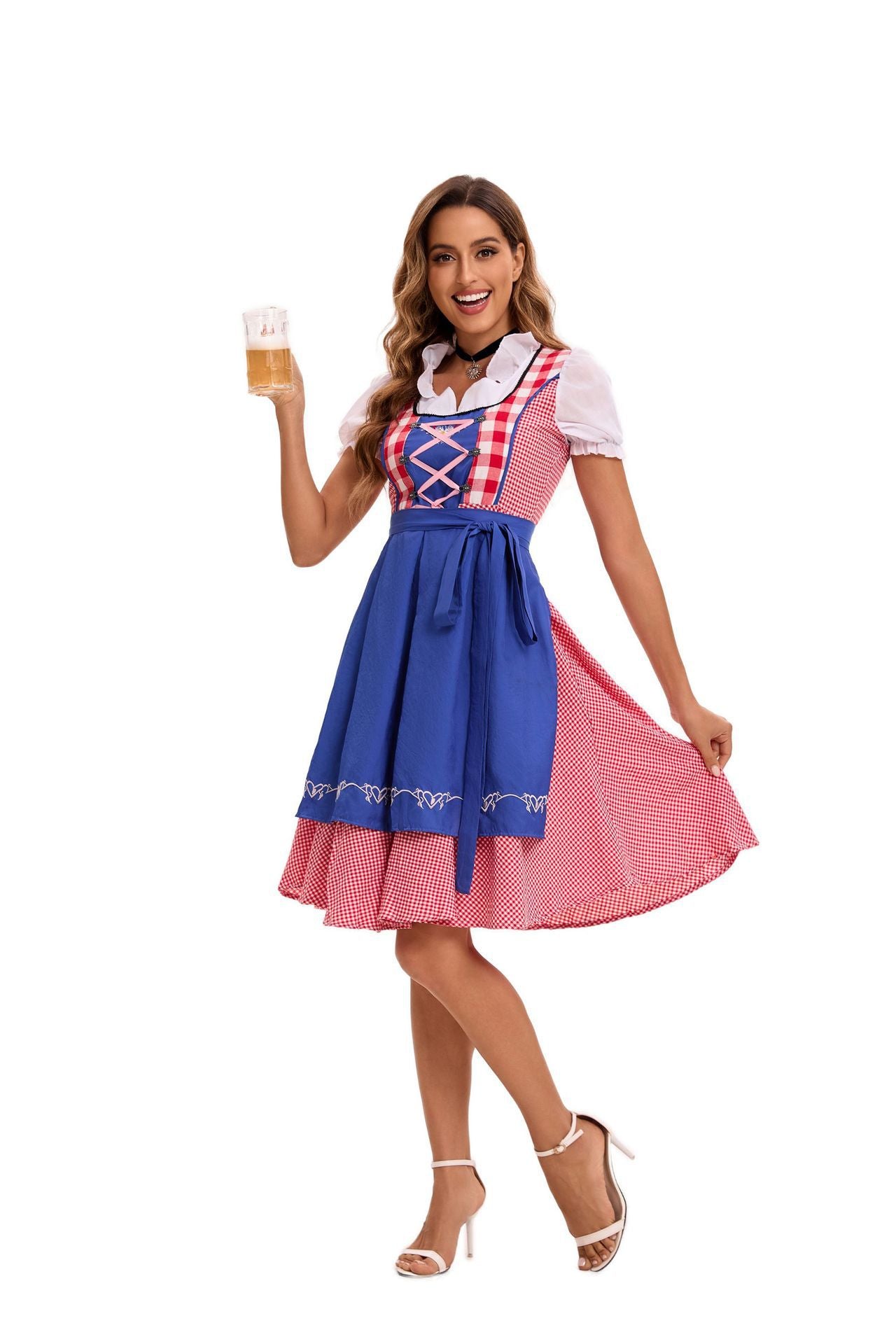 Retro Plaid Dirndl Dress