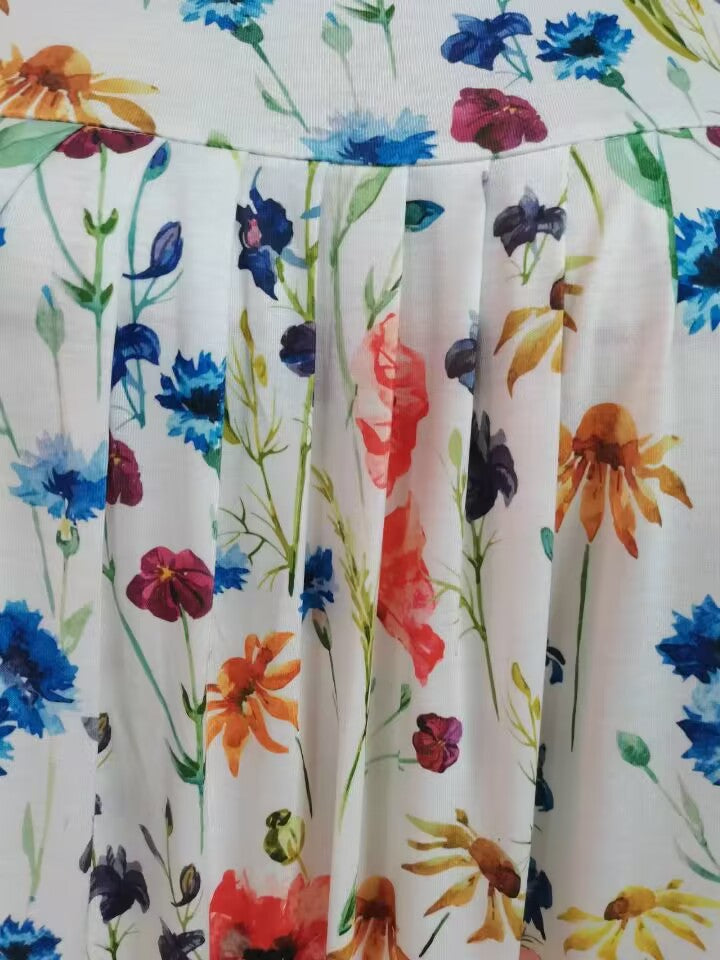 Plus Size Women's Floral Print Short Sleeve Dress