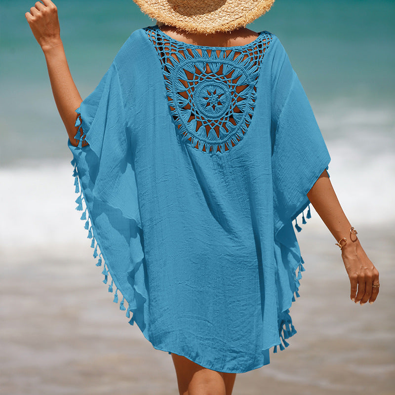 Summer Crochet Tassels Short Beach Cover Ups