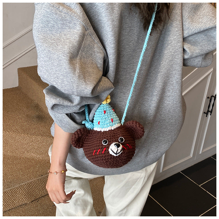 Handmade Knitted Bear Coin Purse