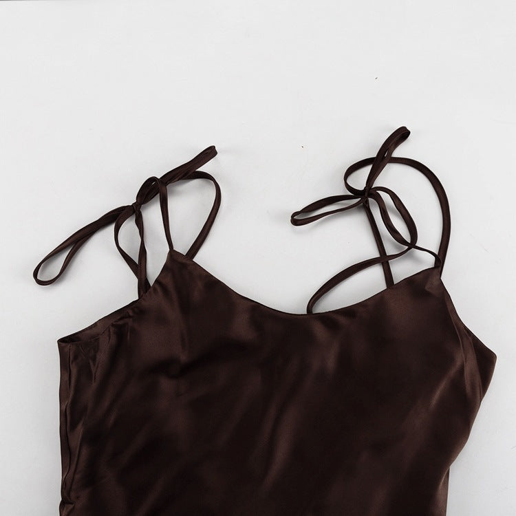 Sexy Satin Long Slip Dress