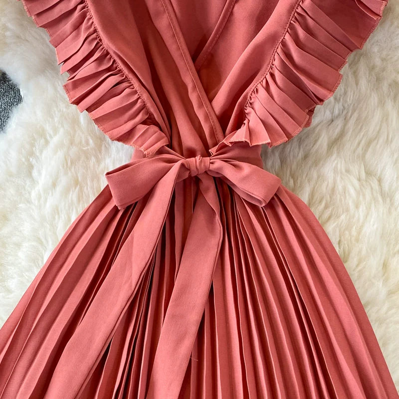 Elegant V Neck Women Long Dresses