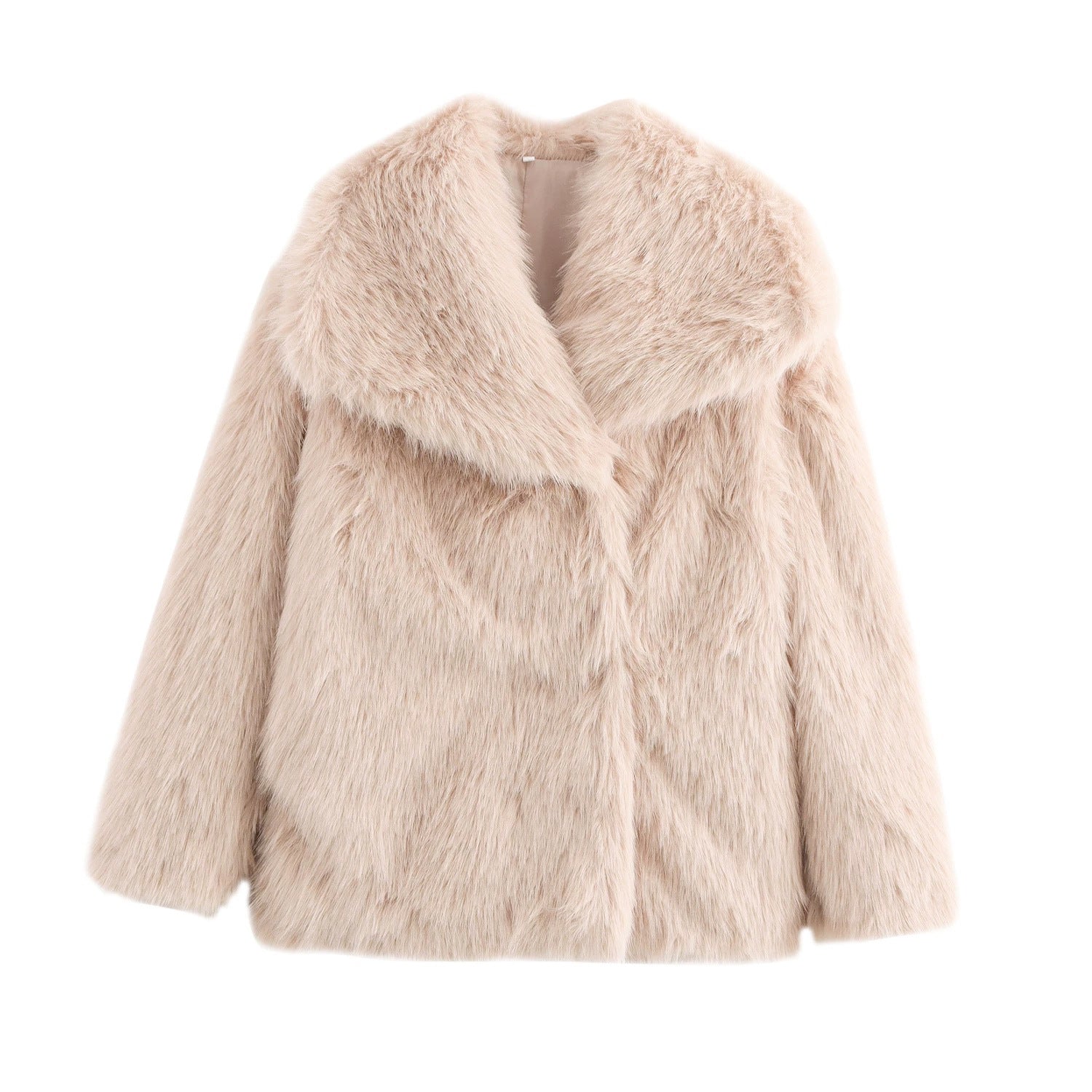 Women's Cropped Faux Fur Jacket - Short Winter Coat