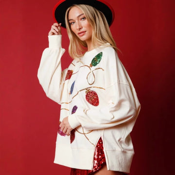 Women's Sparkly Long Sleeve Pullover Hoodie