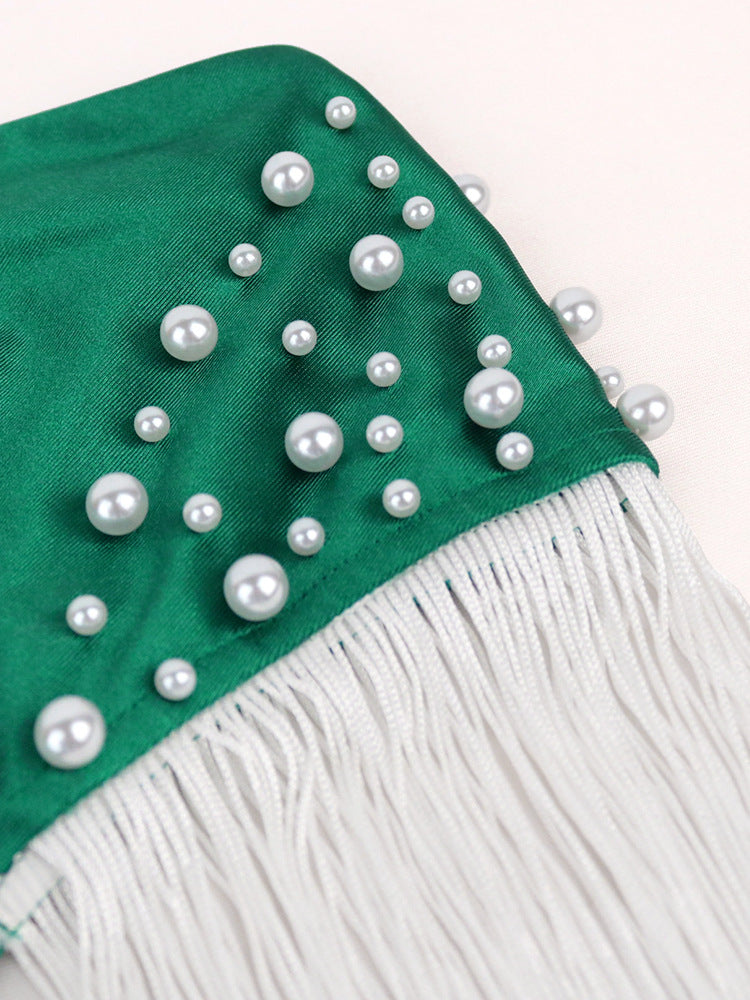 Sexy One Shoulder Tassels Bodycon Party Dresses-Dresses-Free Shipping at meselling99