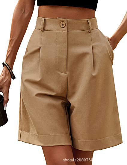 Summer High Waist Loose Straight Leg Shorts