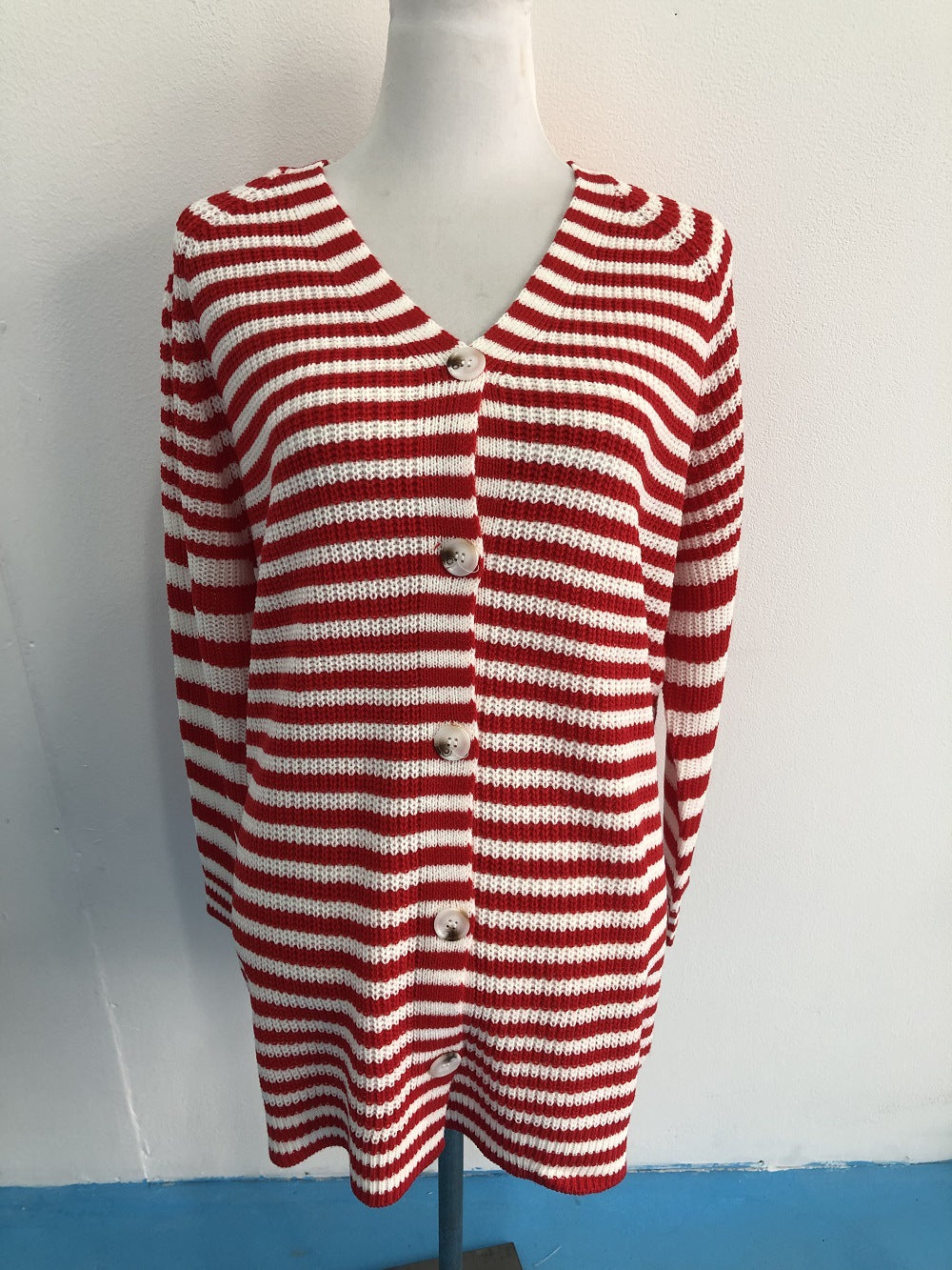 Casual Striped Long Sleeves Knitted Cardigans