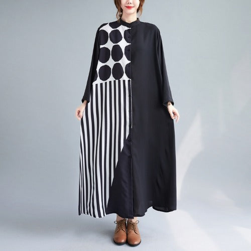 Black Plus Sizes Women Shirts Long Dresses-Dresses-Black-One Size-Free Shipping at meselling99