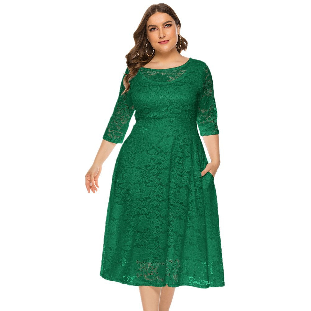 Plus Size Lace Evening Dress