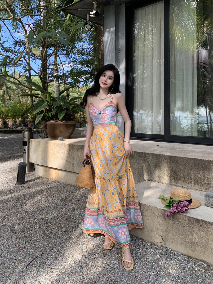 Designed Summer Holiday Tank Tops & Skirts