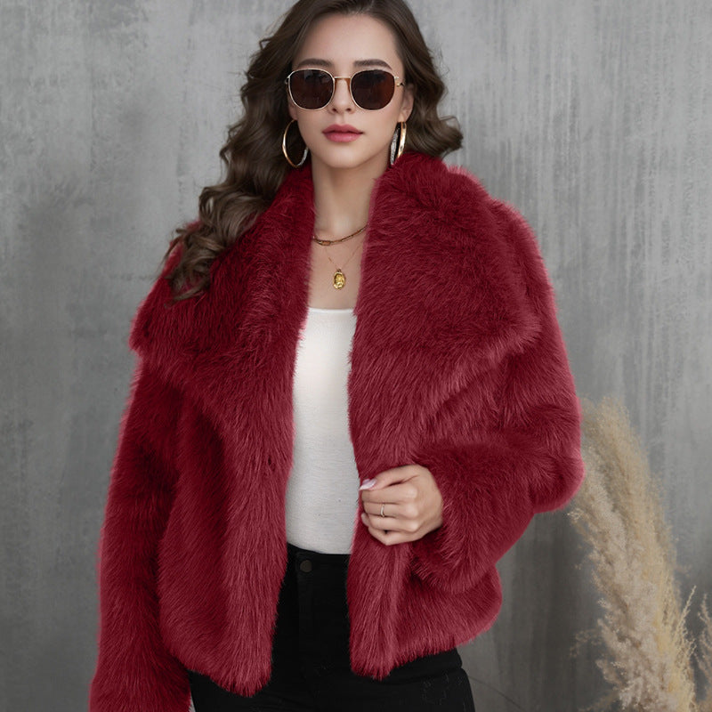 Women Faux Fur Short Overcoats