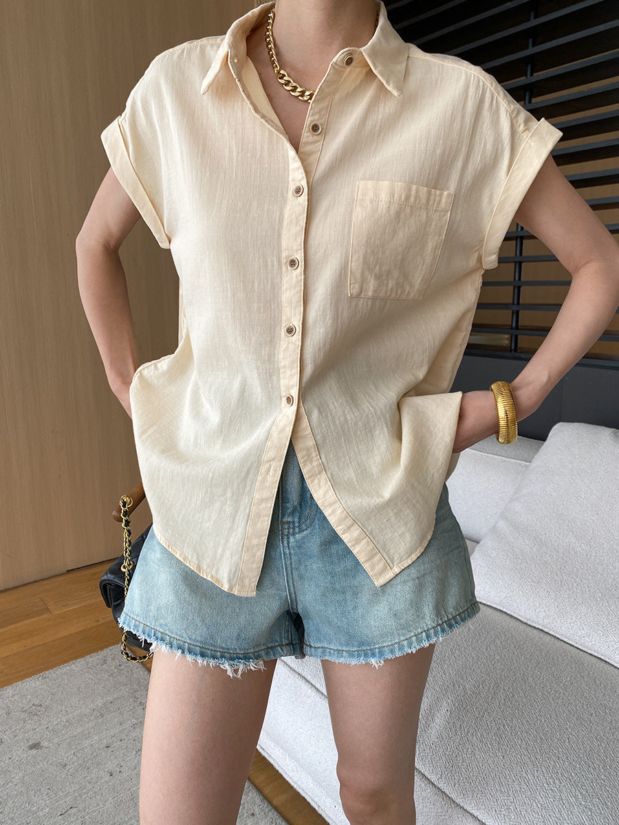 Women Thin & Light Textured Cotton Shirt
