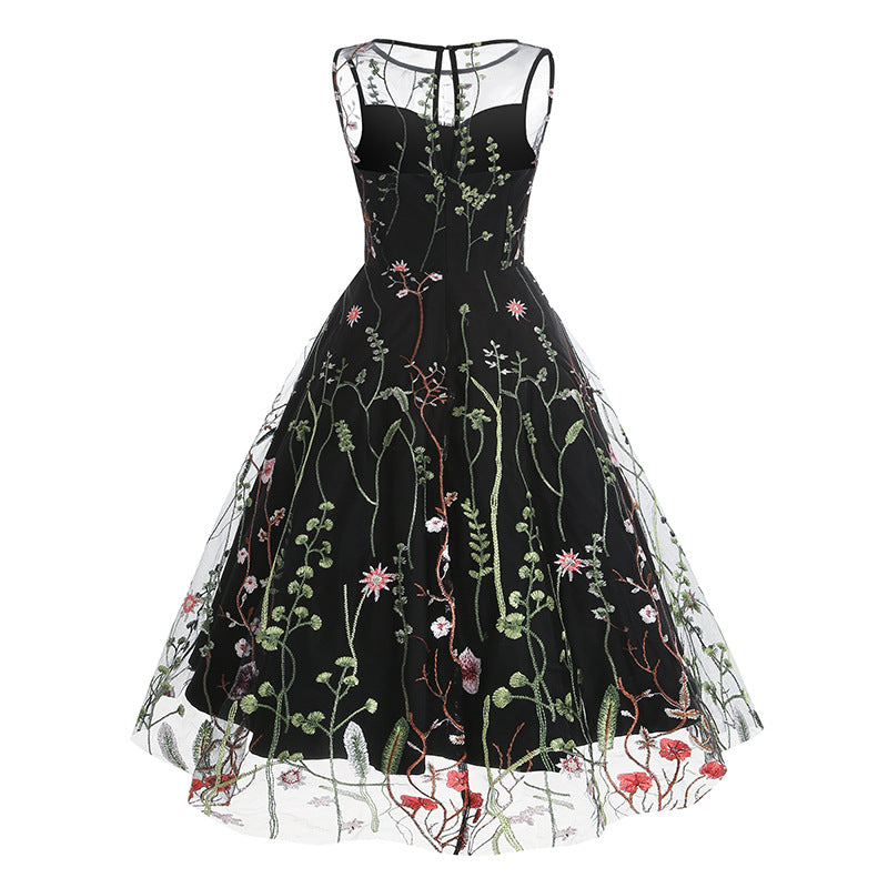 Vintage Sleeveless Embroidery Dresses-Dresses-Free Shipping at meselling99