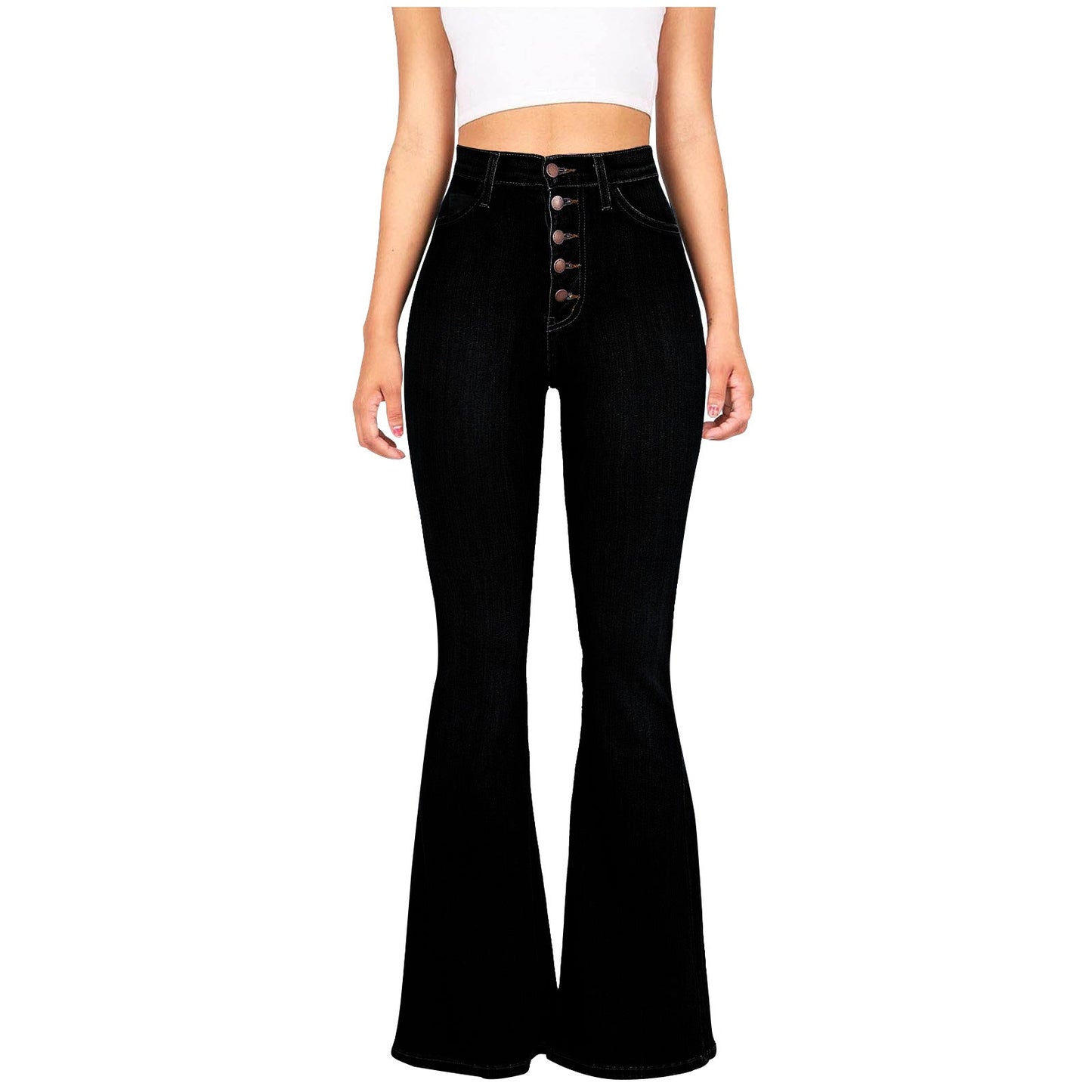 Casual High Waist Trumpet Jeans for Women