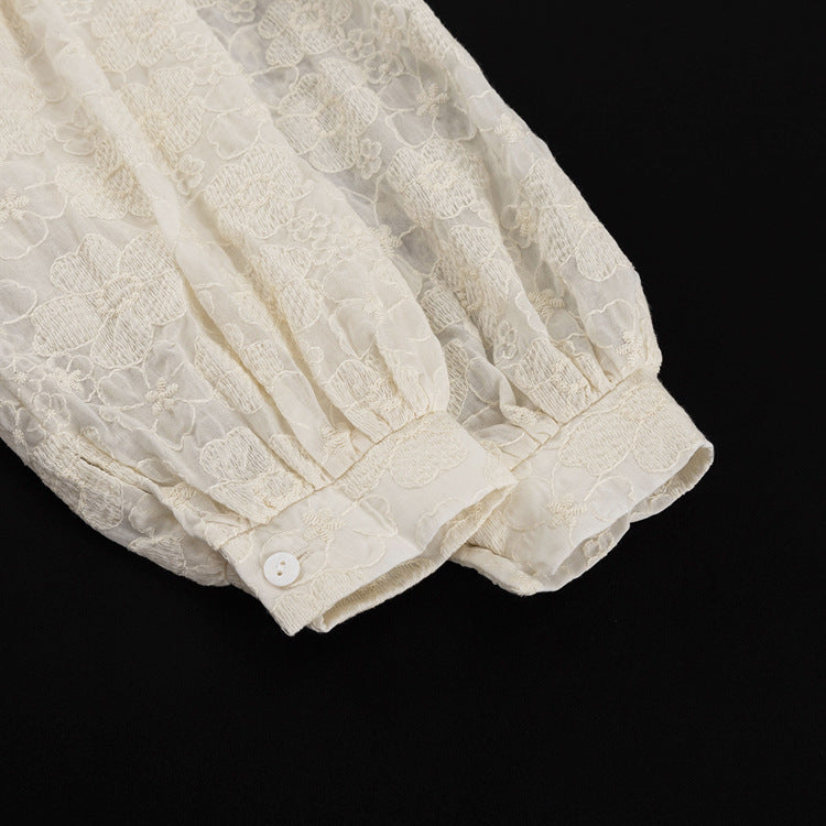 Sweetheart Jacquard Lace Shirt Dresses