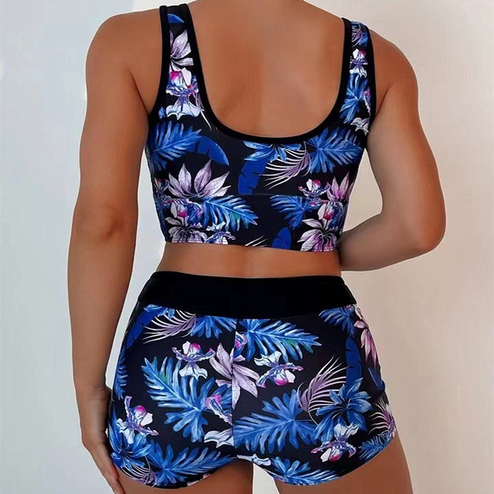 Sexy Floral Print  Summer Boxer Swimsuits