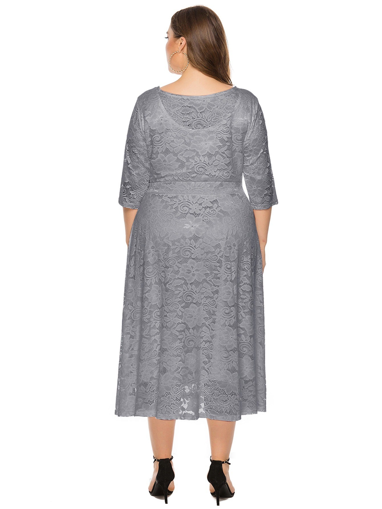 Plus Size Lace Evening Dress