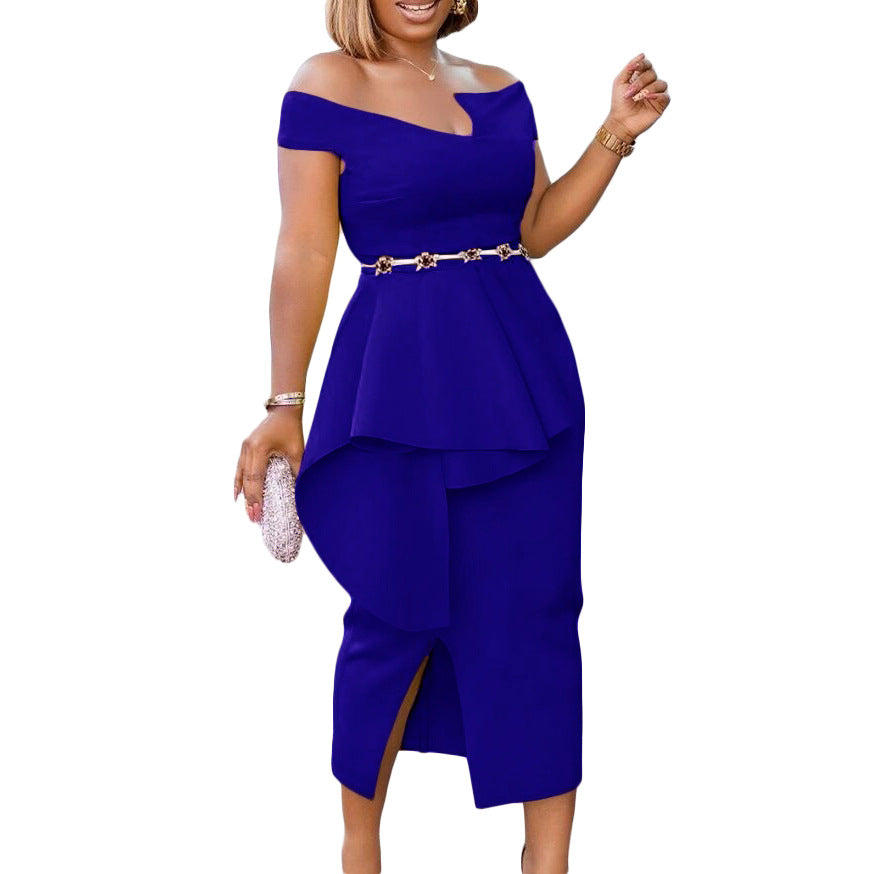 Fashion High Waist Plus Sizes Midi Party Dresses-Dresses-Free Shipping at meselling99