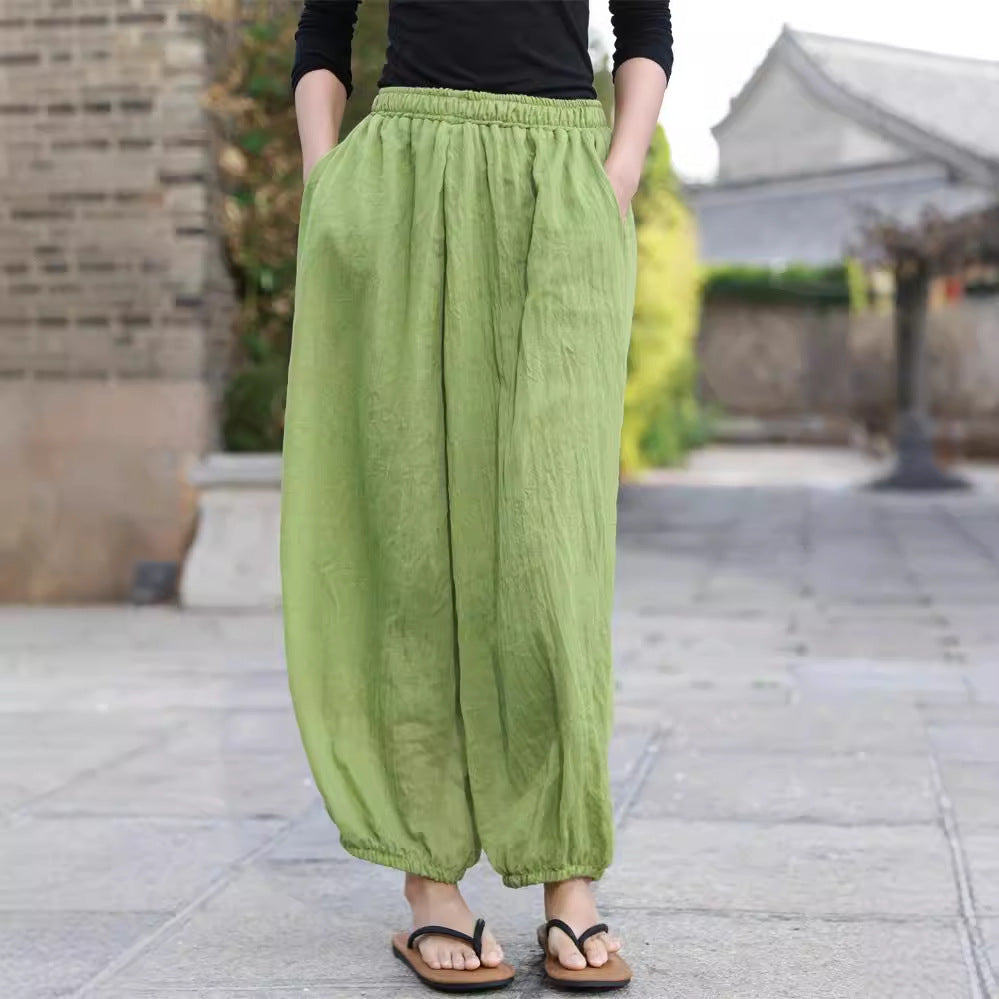 Women's Linen Cotton Loose Lounge Pants