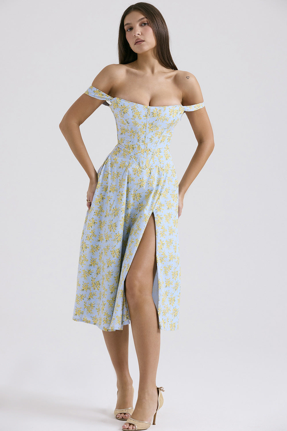 Floral Wrap Slit Dress – Feminine, Flattering & Fashionable