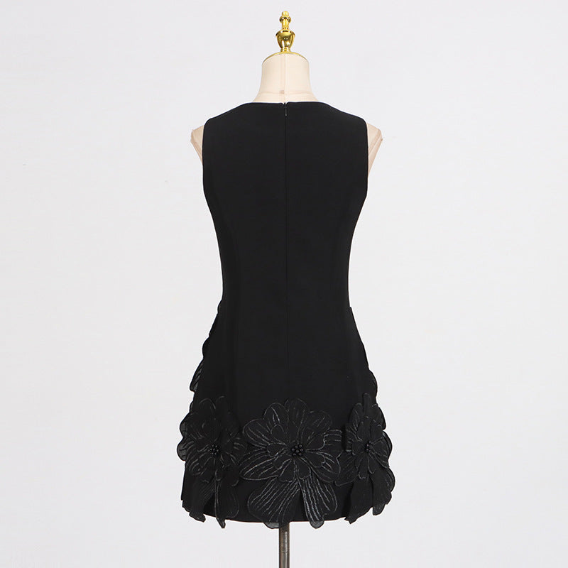 Designed Sweet 3D Floral Sleeveless Mini Dress