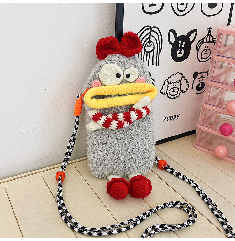Funny Face Woven Crossbody Bag