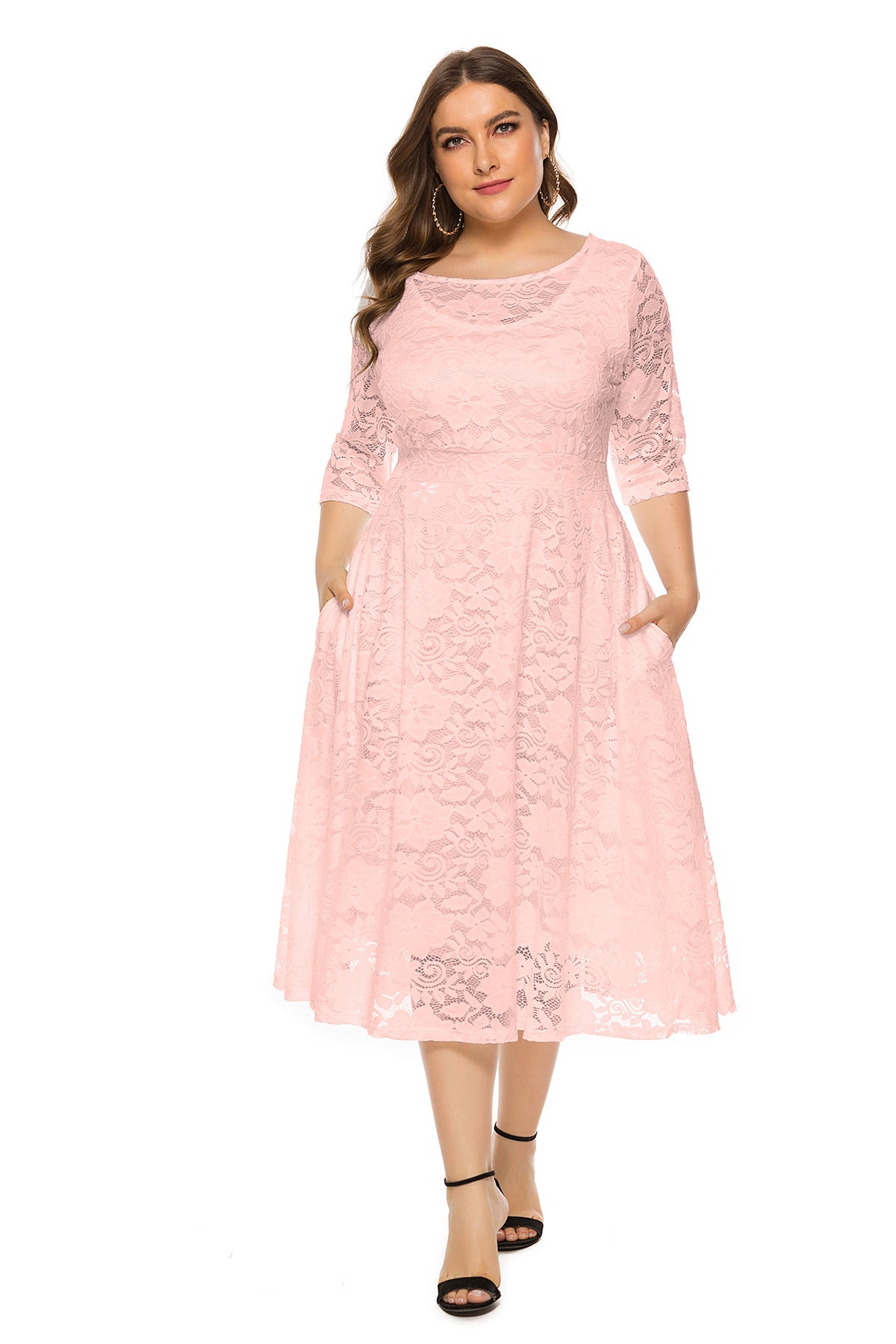 Plus Size Lace Evening Dress