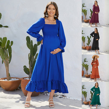 Maternity Dress with Chiffon Flared Sleeve