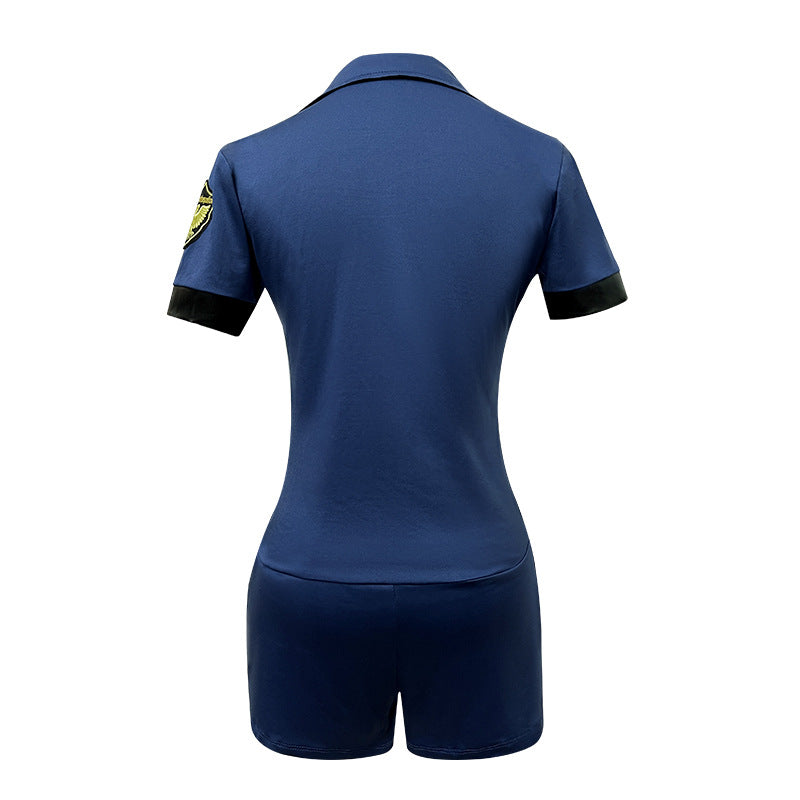 Sexy Halloween Cosplay Party Outfit with Zipper Detail