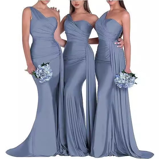 Sexy One Shoulder Mermaid Evening Dresses Bridesmaid Dresses