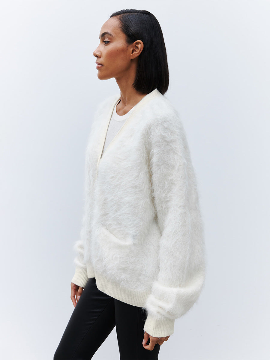 Women's Lazy Style Mink Sherpa Cardigan