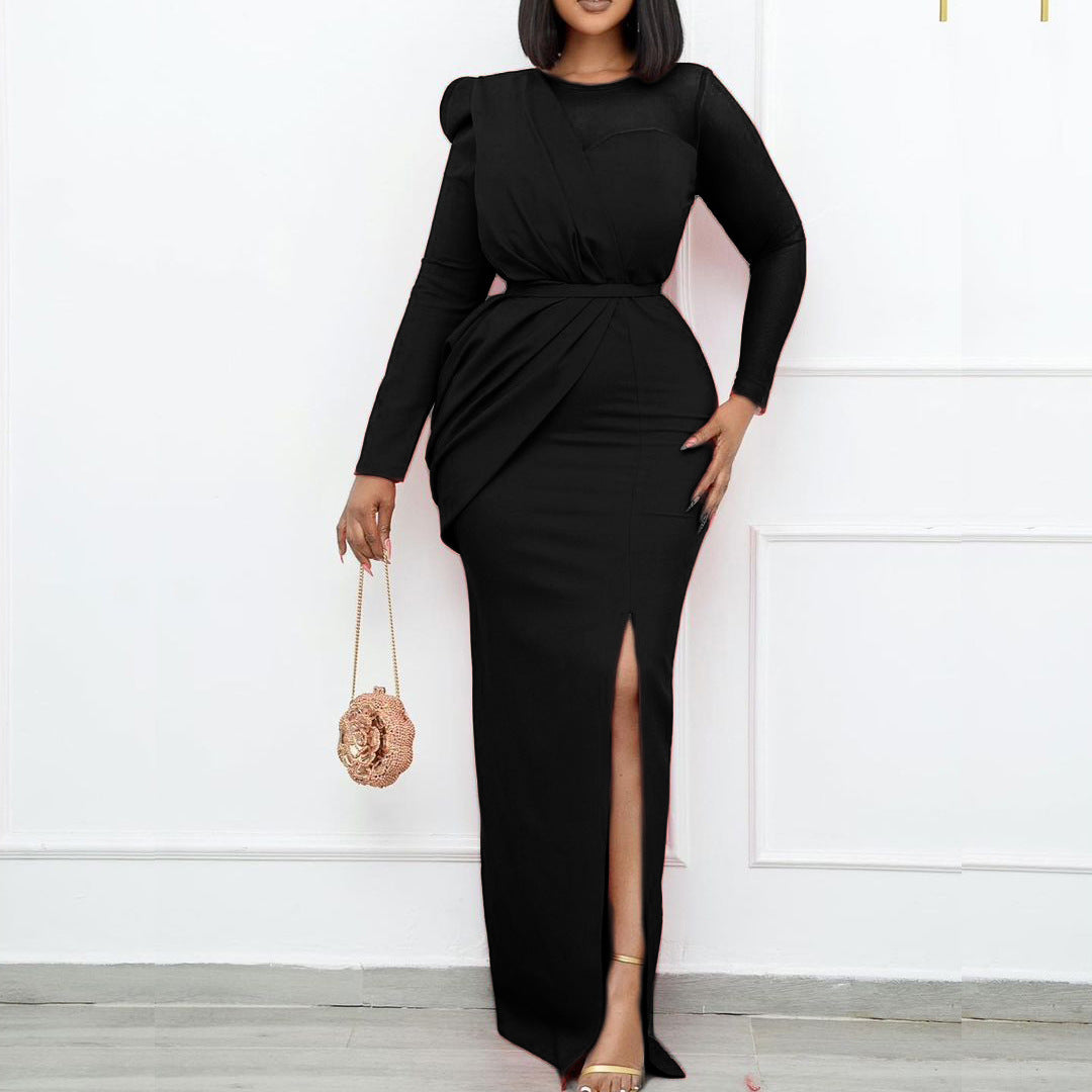 Sexy Split Front Plus Sizes Women Long Party Dresses-Dresses-Free Shipping at meselling99