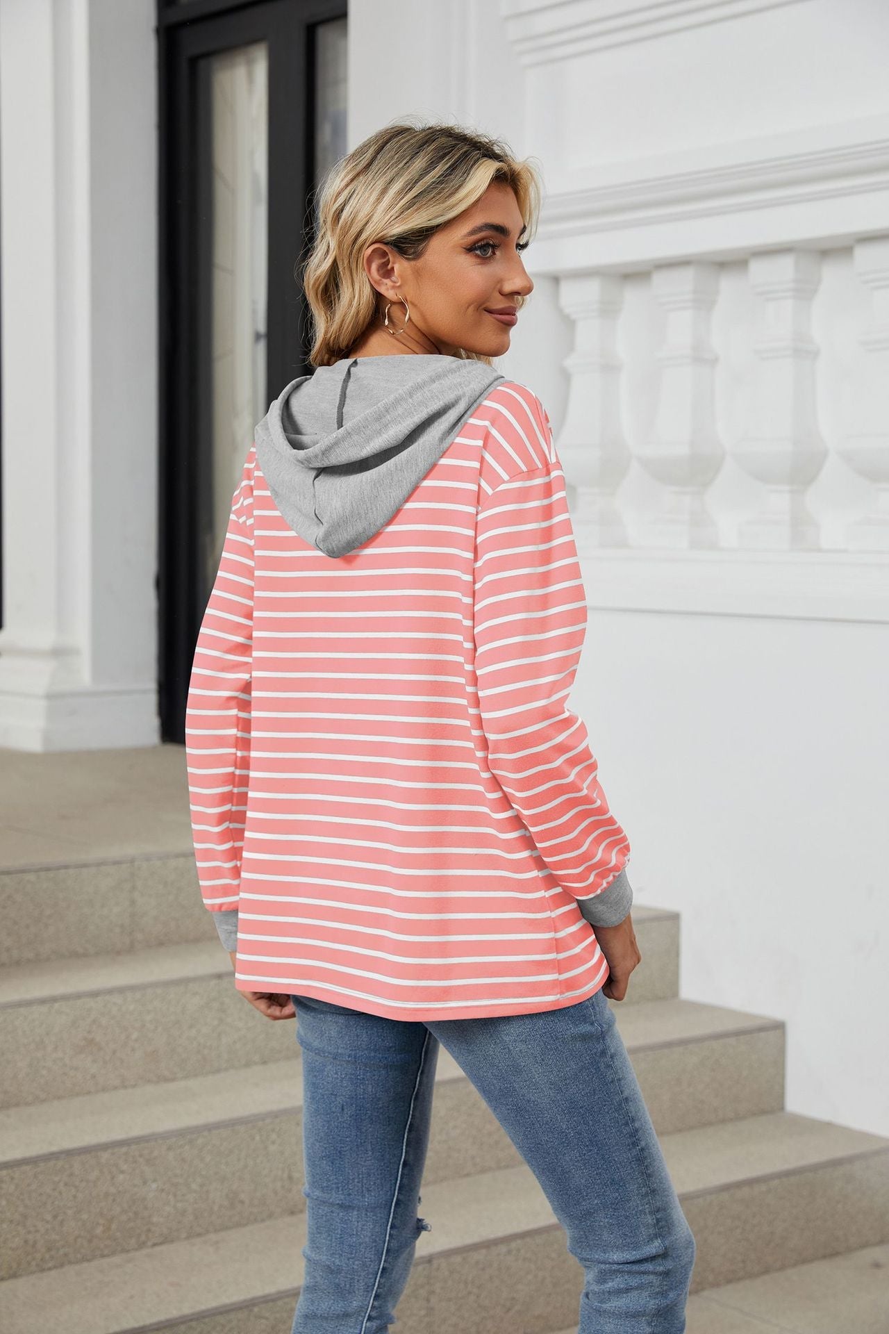 Casual Striped Long Sleeves Hoodies