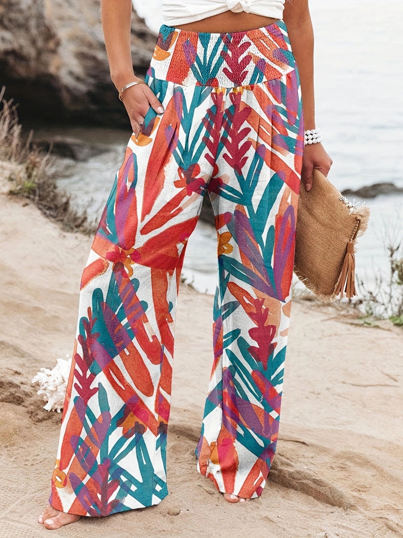 Women's Printed Wide-Leg Lounge Pants