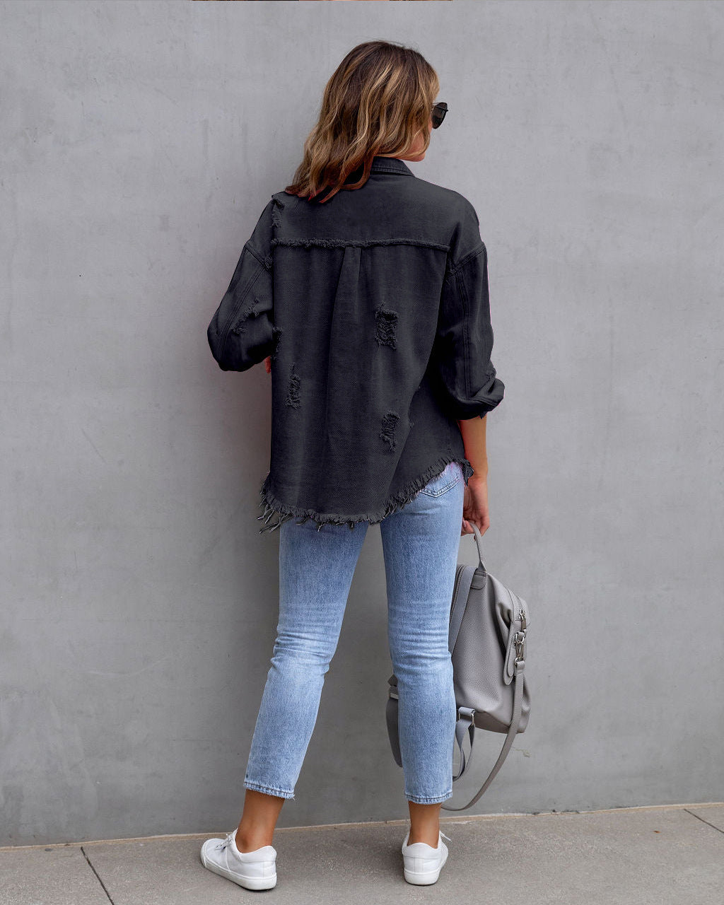 Women's Distressed Denim Jacket