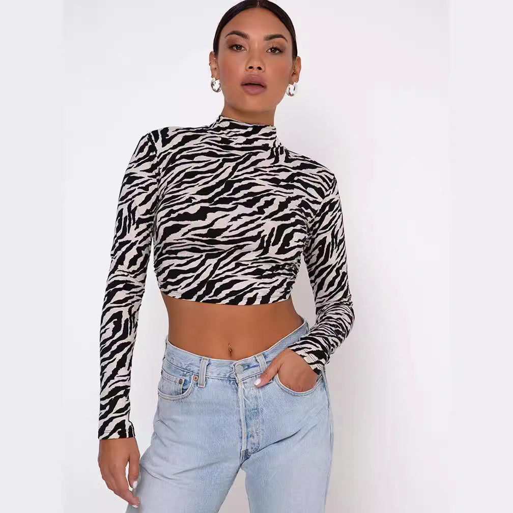Sexy Midriff Baring Long Sleeves T Shirts for Women