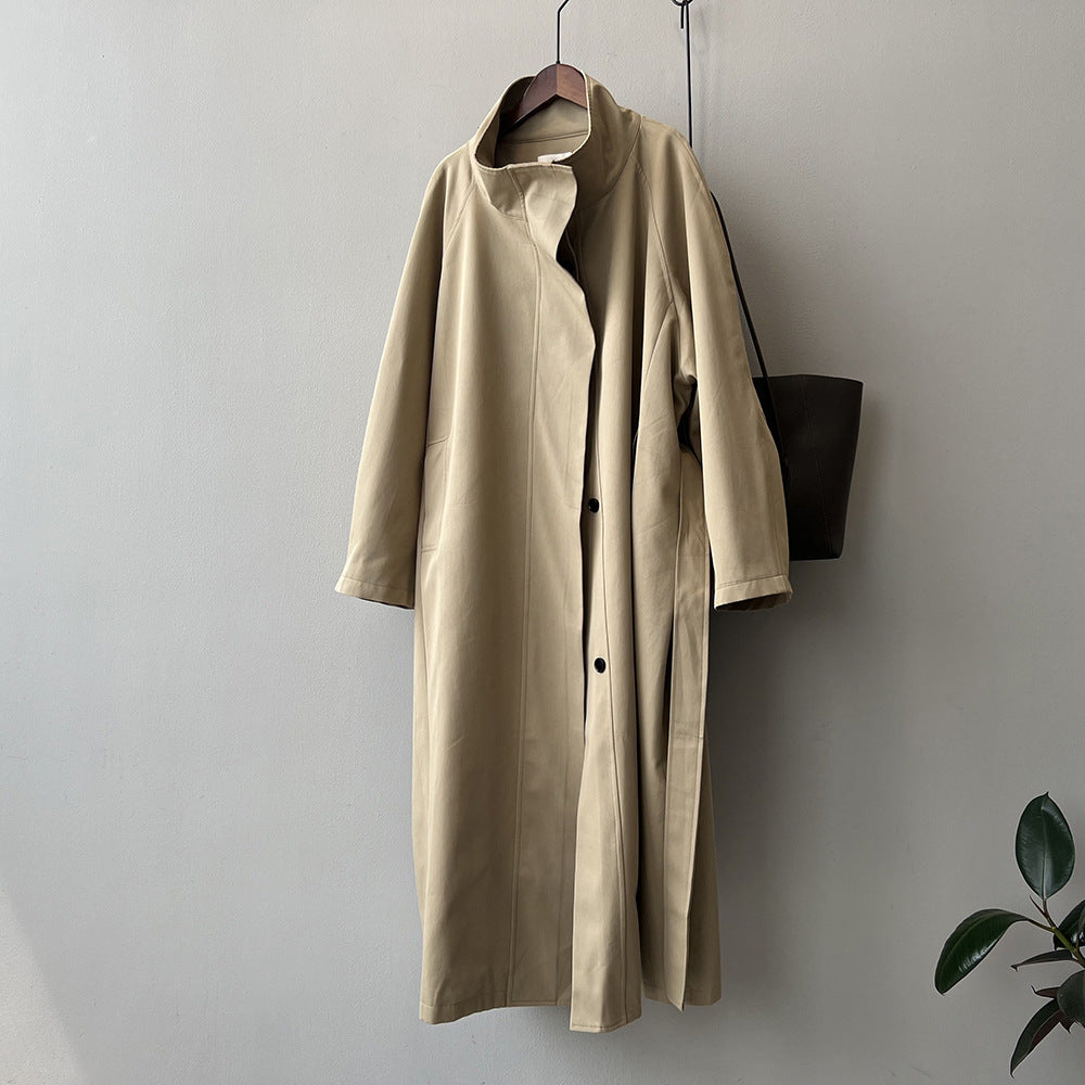 Women’s Stand Collar Long Trench Coat