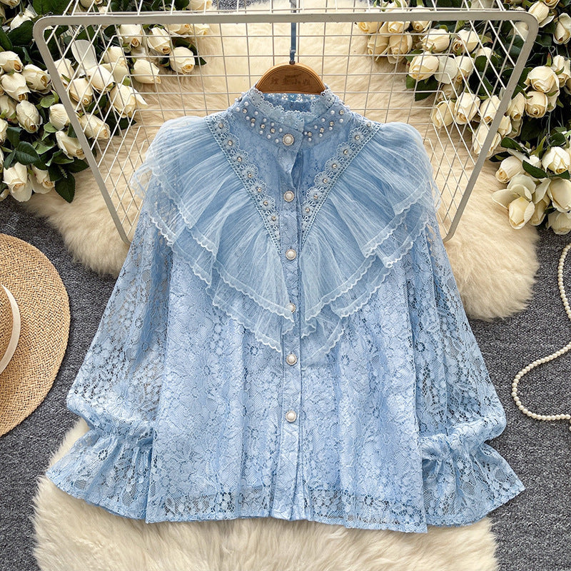 Vintage Beaded & Rhinestone Long Sleeve Shirt