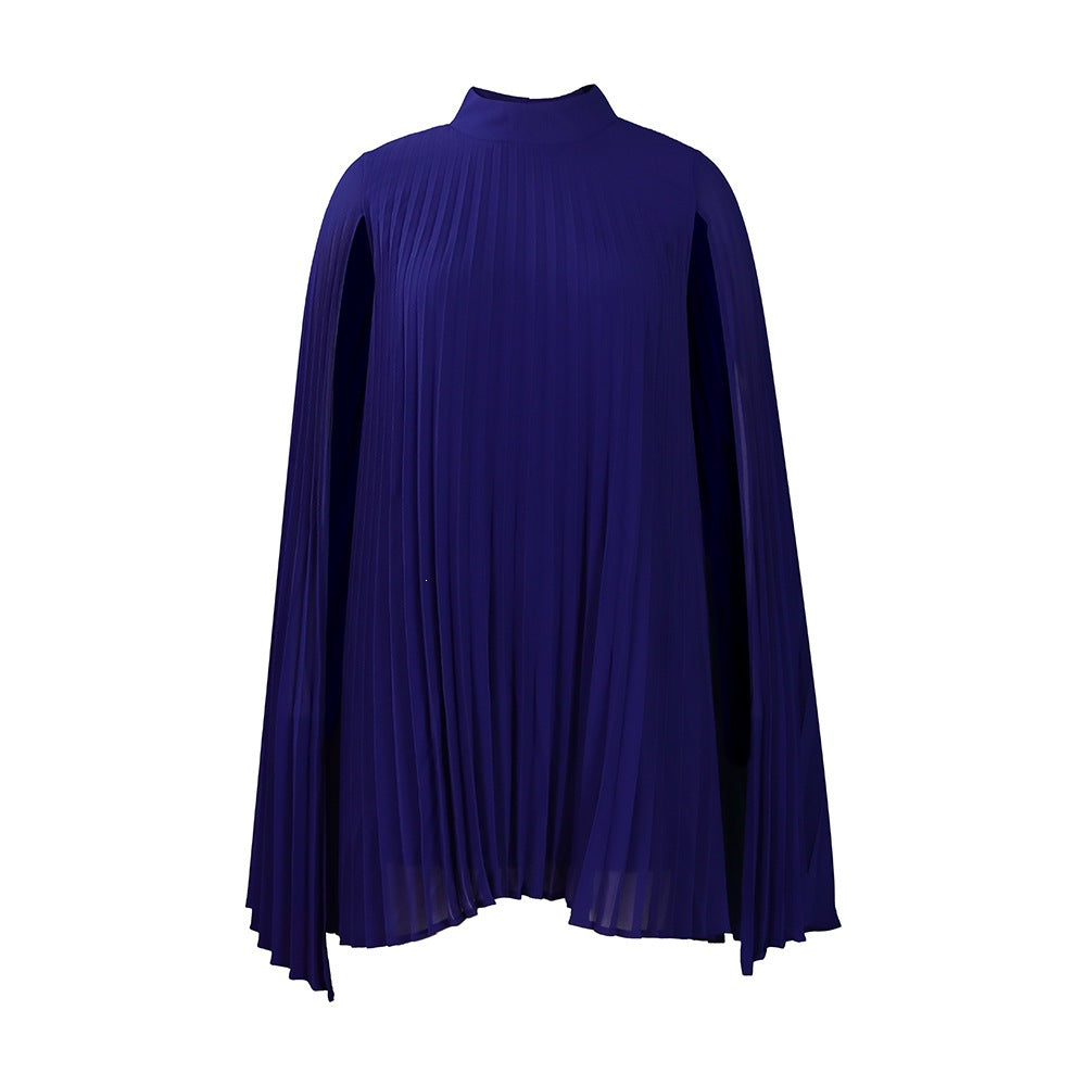 Elegant Chiffon Batwing Sleeve Pullover Cape Dress