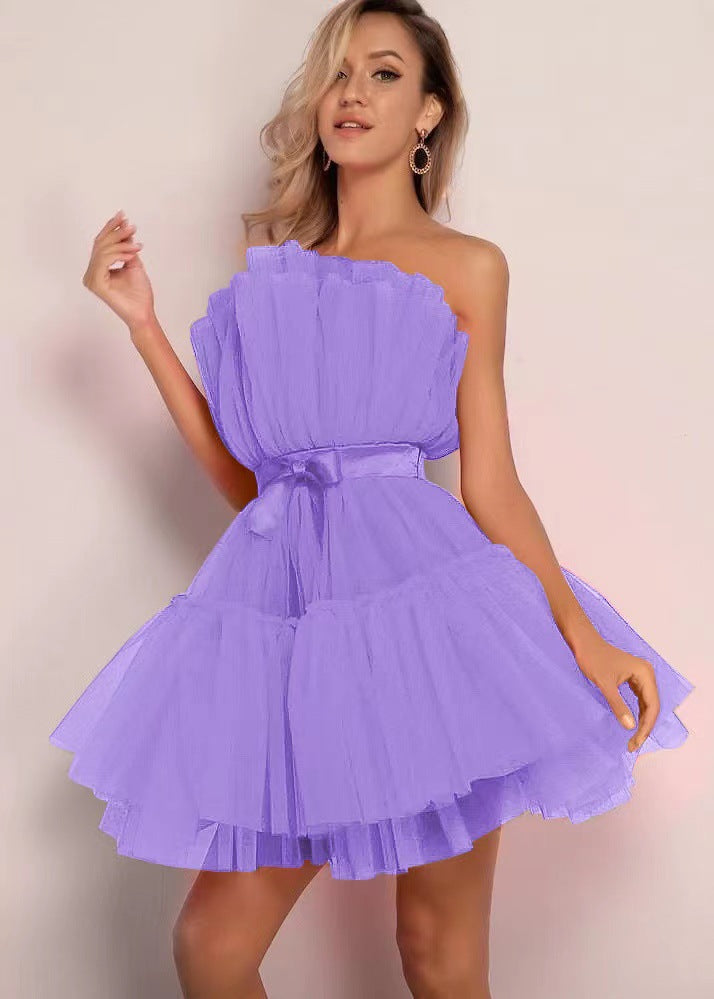 Elegant Bow Chiffon A-line Ball Gown Dress
