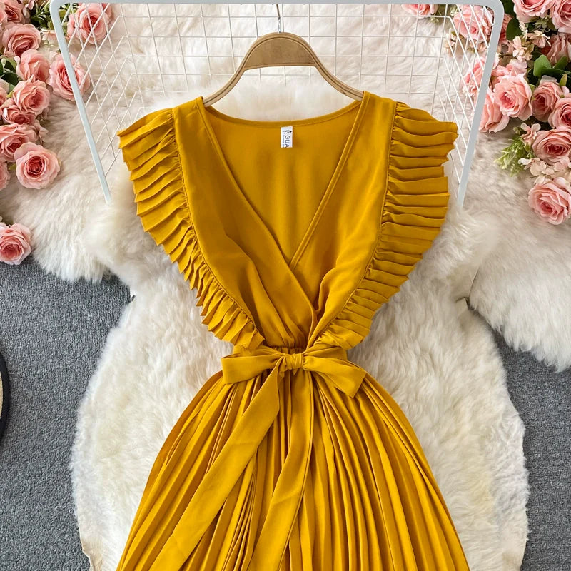 Elegant V Neck Women Long Dresses