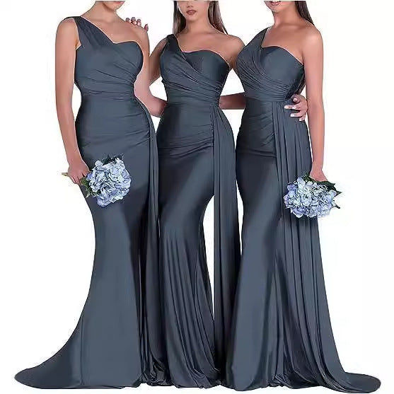 Sexy One Shoulder Mermaid Evening Dresses Bridesmaid Dresses