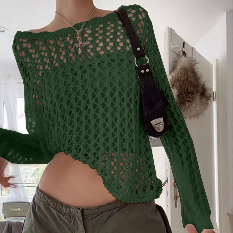 Women's Oversized Mesh Knit Sweater