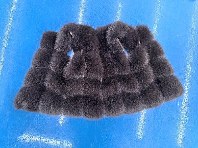 Classic Spliced Short Faux Fox Fur Vest